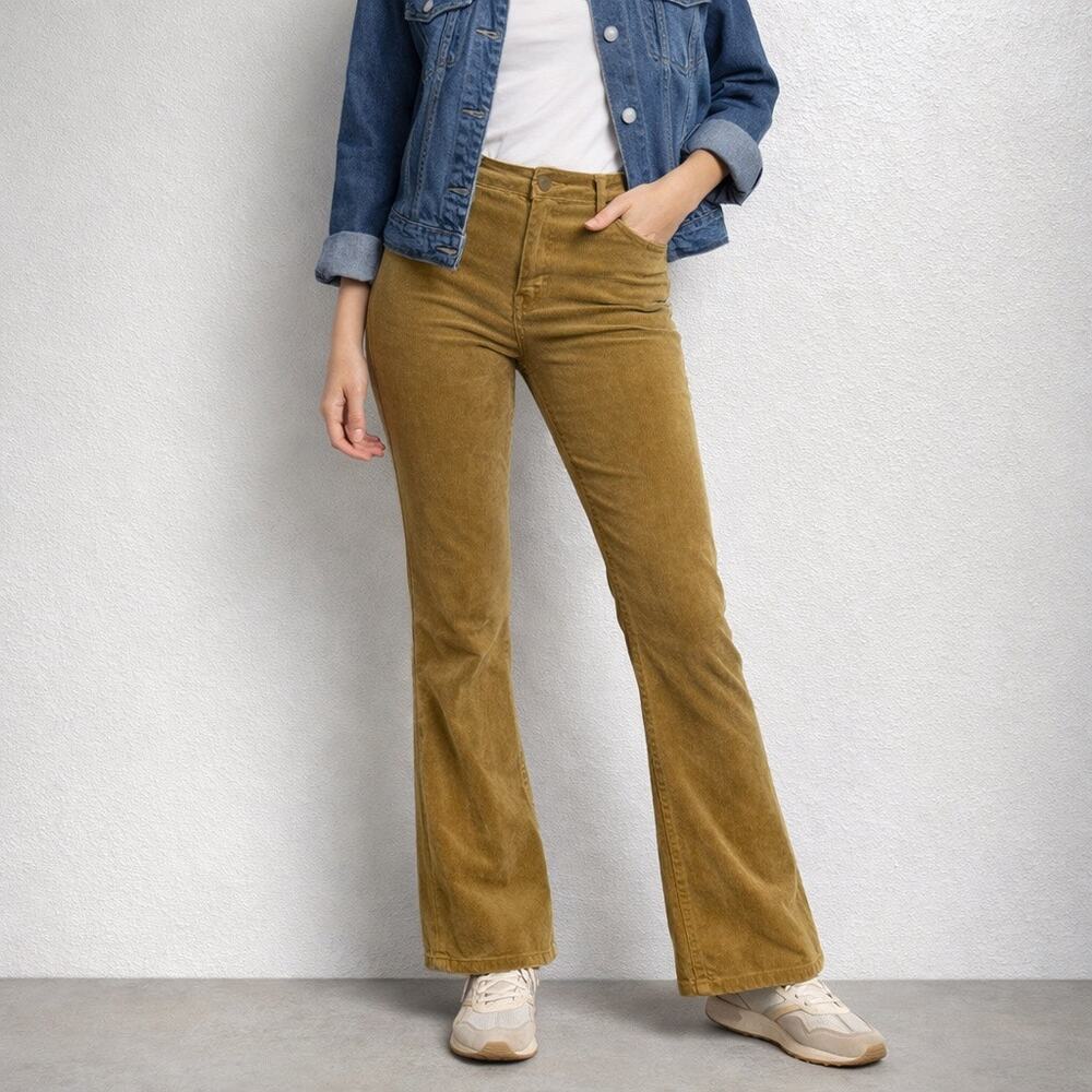 J.Crew Tan Corduroy Bootcut Pants Mid Rise Stretch Sz 6P